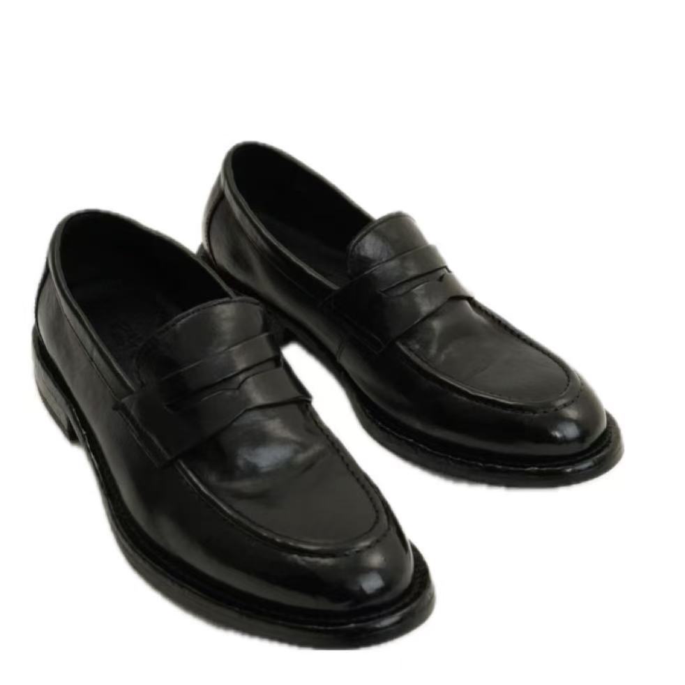 Kişi yuyulmuş dəri loafer ayaqqabısı