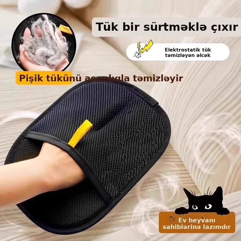 Elektrostatik heyvan tükü təmizləyən əlcək