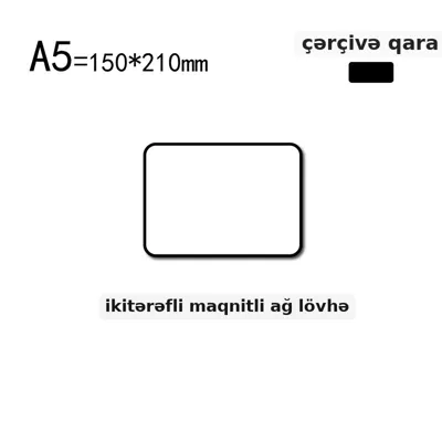 Maqnitli ağ lövhə, kiçik ölçü, silinən