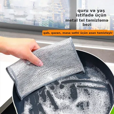 Metal məftil qab yuma süngəri