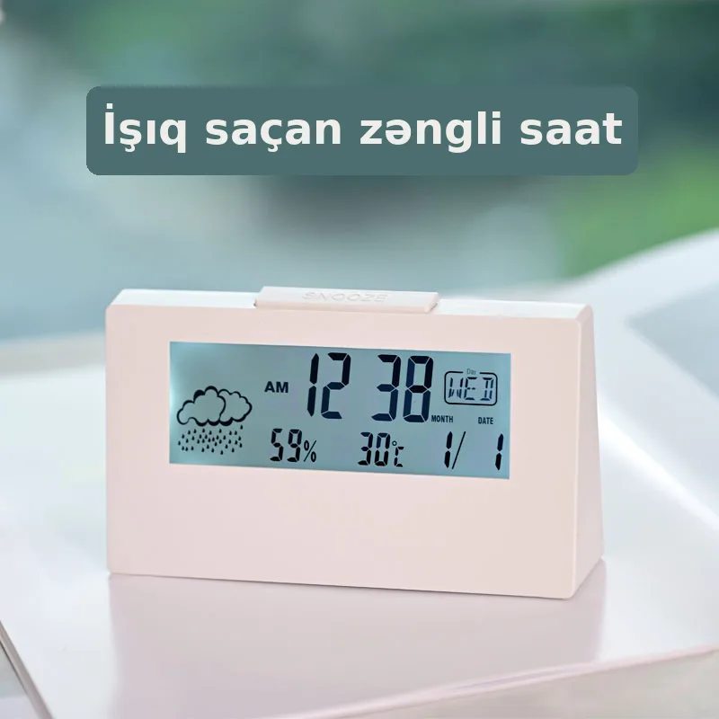 Şəffaf rəqəmsal termometr-higrometr saat, şəkil 4