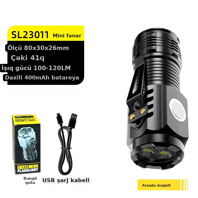 Mini şarjlı güclü LED fənər, şəkil 3