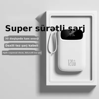 20000mAh daxili kabelli powerbank