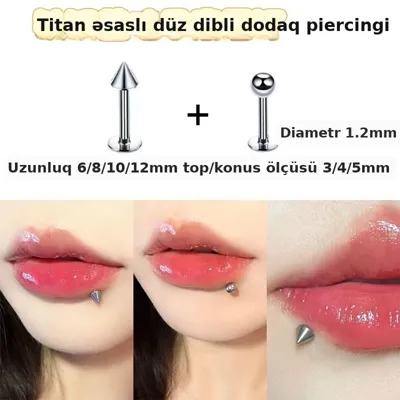 Dodaq piercingi 316L titan