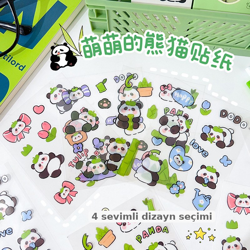 Panda stikerləri gündəlik üçün
