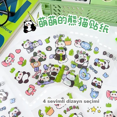 Panda stikerləri gündəlik üçün
