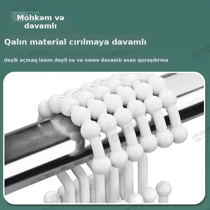 Duş pərdəsi ilgəyi, plastik, qoşa, şəkil 4