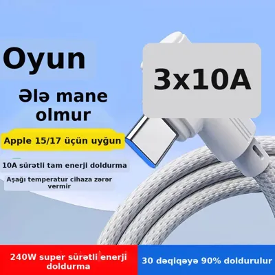 USB-C data kabeli, 240W sürətli enerji doldurma