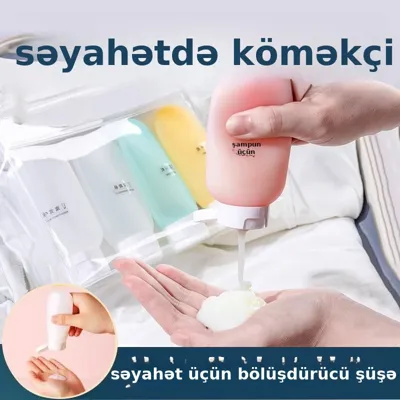 Səyahət üçün boş kosmetik şüşə dəsti