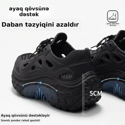 Kişi ortopedik qalın tabanlı sandal, şəkil 1