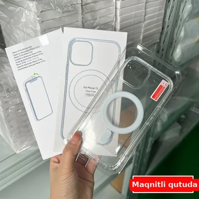 Telefon qabı iPhone 16 Pro 15 14, maqnitli şəffaf