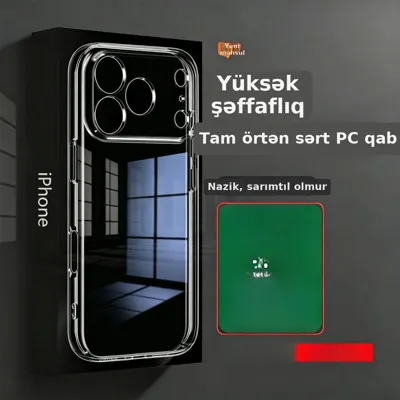 Telefon qabı iPhone üçün şəffaf sərt PC
