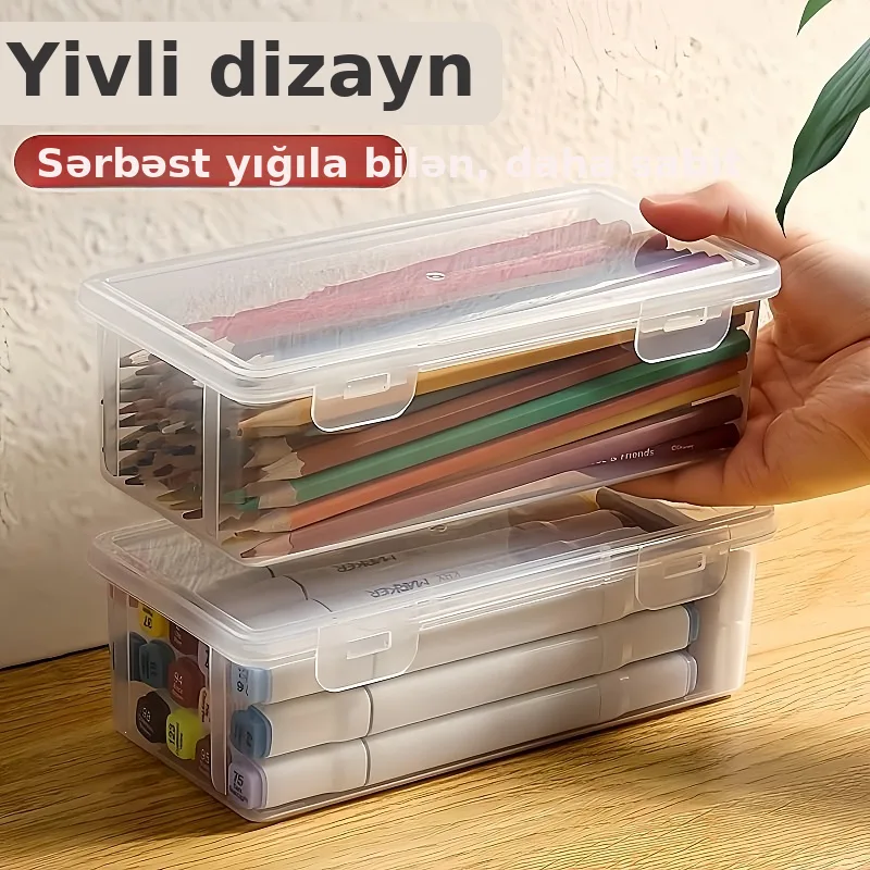 Böyük həcmli şəffaf qələm qutusu, şəkil 2