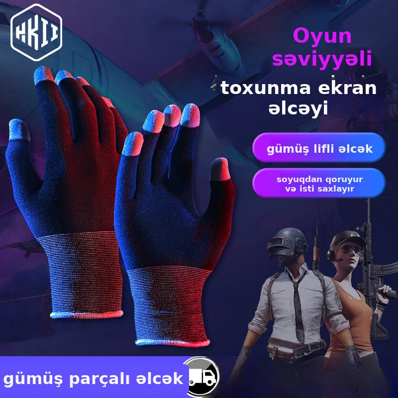 Oyun üçün sensor ekran əlcəkləri nəfəs alan