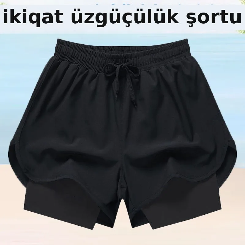 Kişi üzgüçülük şortu, ikiqat, nəfəs alan