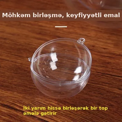 Şəffaf akril top Milad ağacı bəzəyi