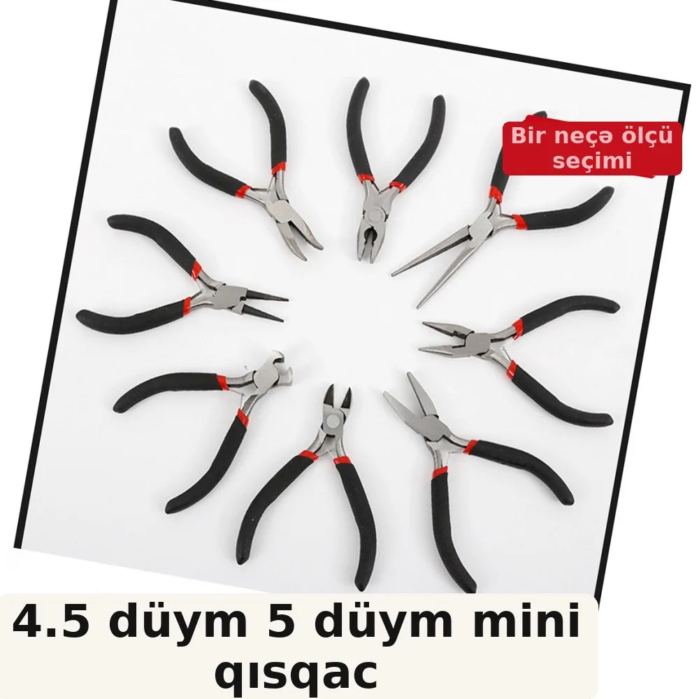 Mini zərgər kombinəsi dəsti (uzunburun və düz)