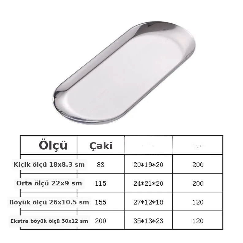 304 polad oval nahar tabağı, mətbəx üçün, şəkil 4