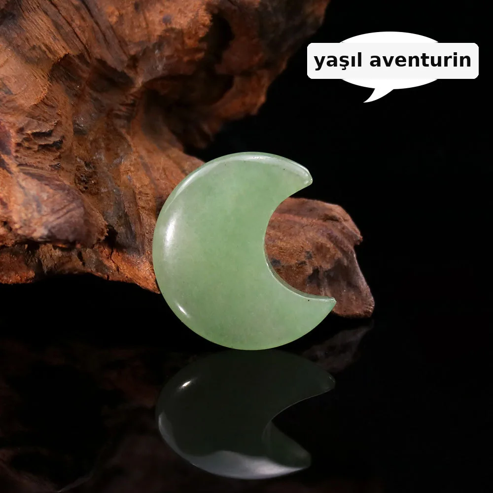 Təbii kvars daşı ay bəzəyi 30mm, şəkil 2