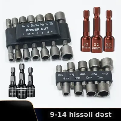 Baş açar dəsti uzadıcı adapterlə