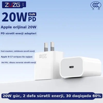 iPhone üçün hörmə şarj kabeli 20W, şəkil 1