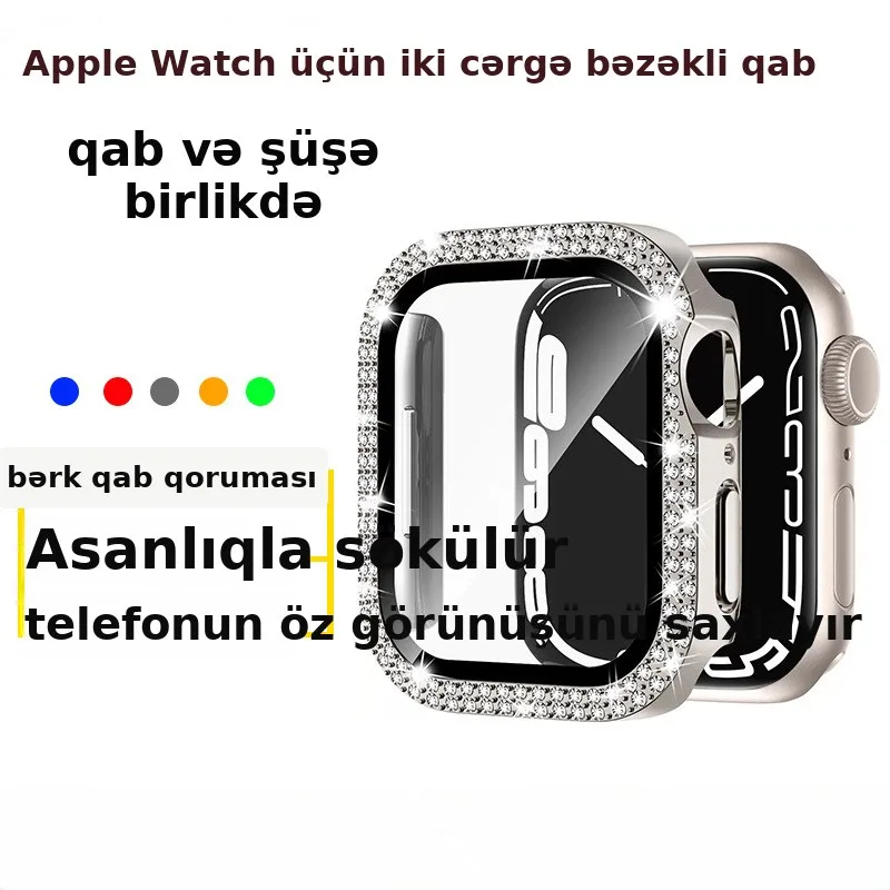 Apple Watch üçün daşlı qab, şüşə ilə