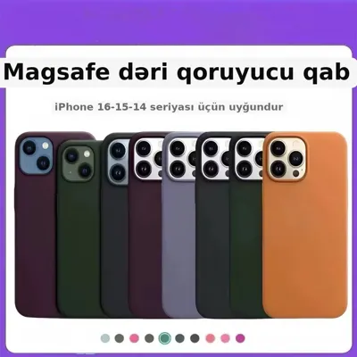 Telefon qabı dəri, iPhone 17 maqnitli