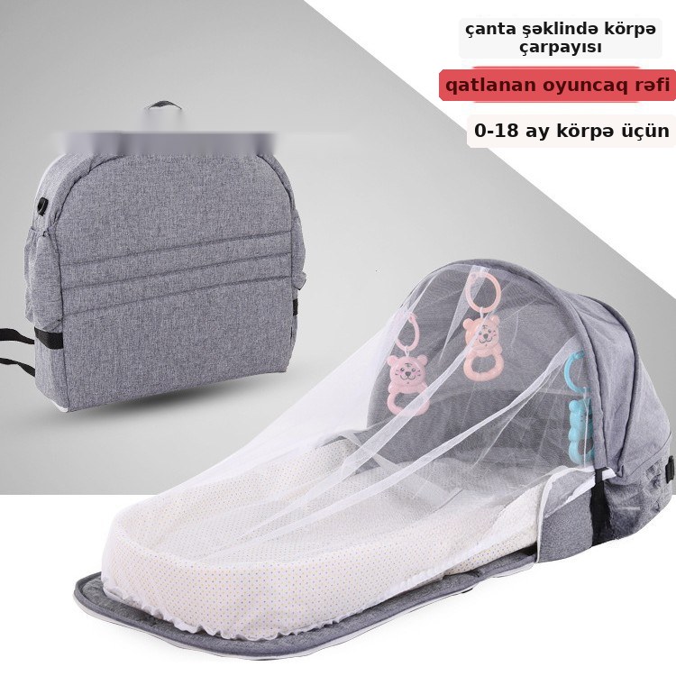 Portativ ağcaqanad şəbəkəli körpə çarpayısı