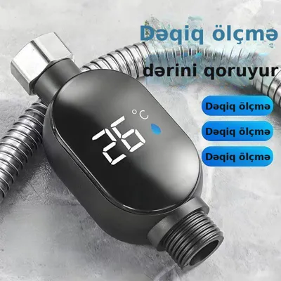 Duş üçün rəqəmsal su temperaturu termometri