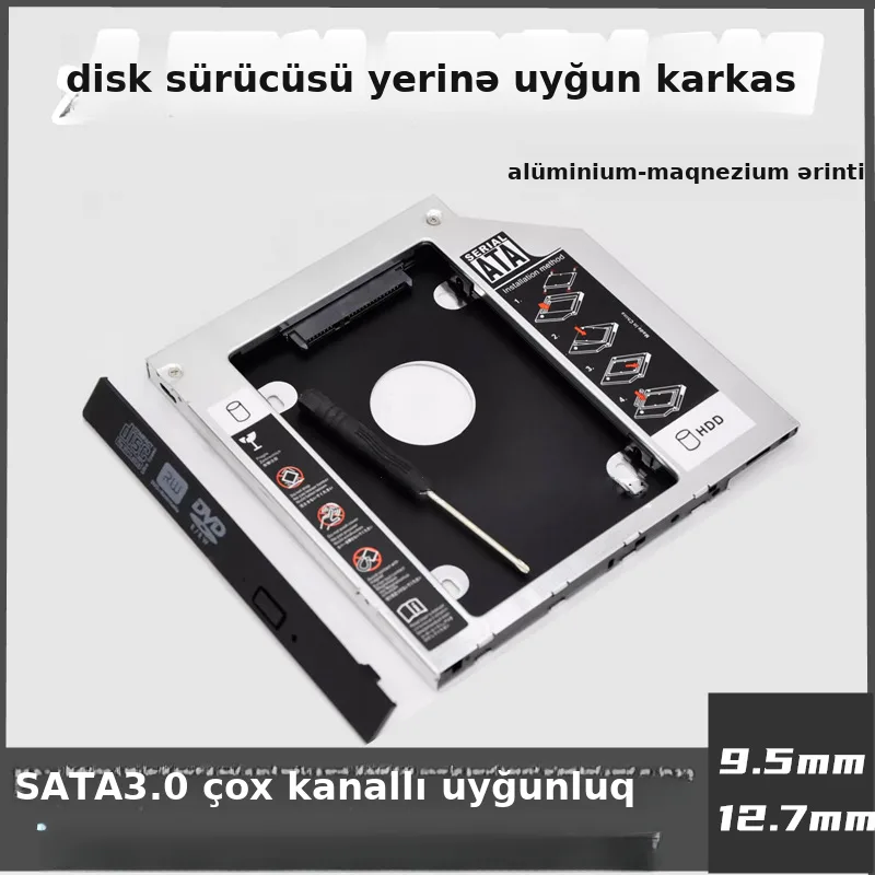 Alüminium HDD/SSD karkas noutbuk üçün