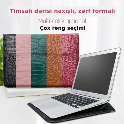Noutbuk çexolu, PU dəri, matlaşdırılmış, şəkil 1