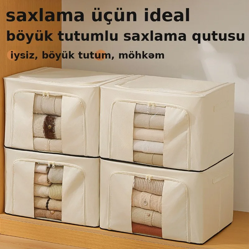 Qatlanan geyim saxlama qutusu şəffaf pəncərəli