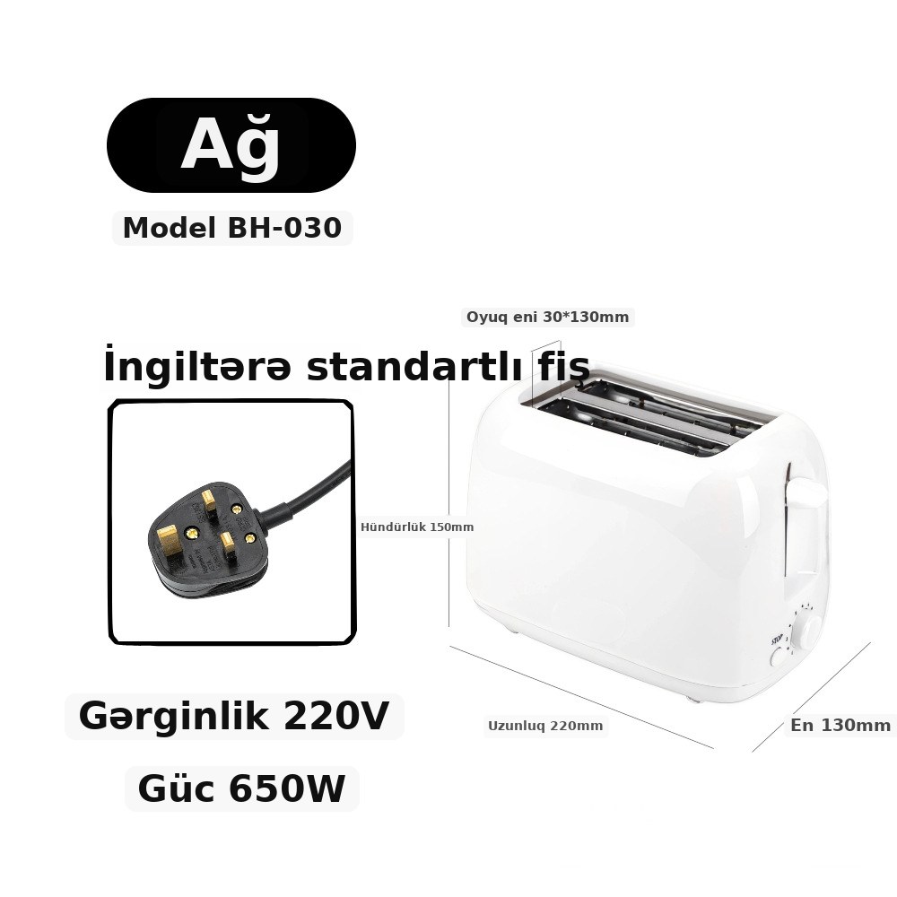 Mini sobalı çörək qızardıcı taymerli, şəkil 3