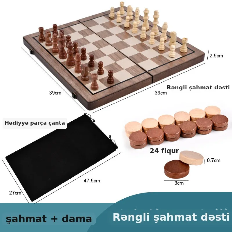 Maqnit şahmat və dama dəsti, qatlanan