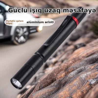 Mini qələm fənər alüminium, AAA batareyalı