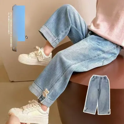 Qız uşağı düz model cins şalvar