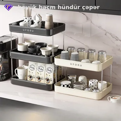 Masaüstü saxlama rəfi, stəkan tutacaqlı