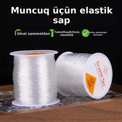Şəffaf elastik sapı muncuq üçün, aşınmaya davamlı