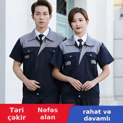 Yay qısa qollu iş geyimi