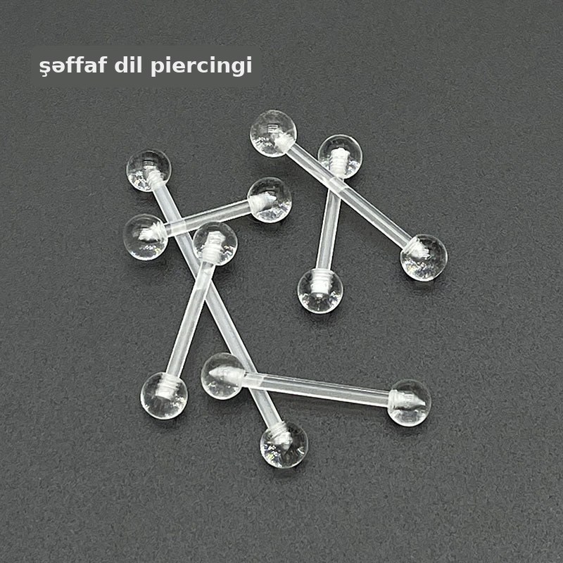Dil piercingi şəffaf akril