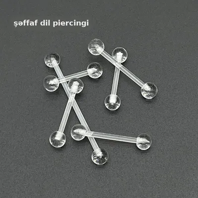 Dil piercingi şəffaf akril