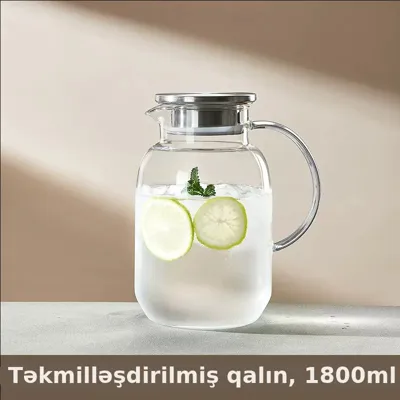 İsiyə davamlı şüşə su qrafini, böyük həcmli, şəkil 4