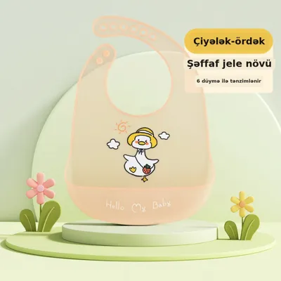 Körpə silikon önlük yemək cibi ilə