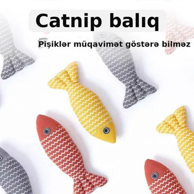 Pişik üçün catnip balıq oyuncağı