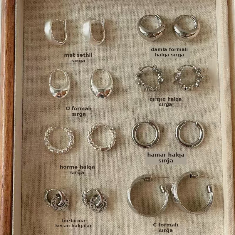 Həndəsi formalı sırğa, gümüş