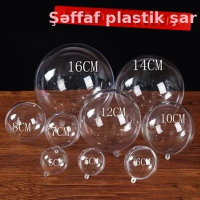 Şəffaf boş plastik Yeni il şarı