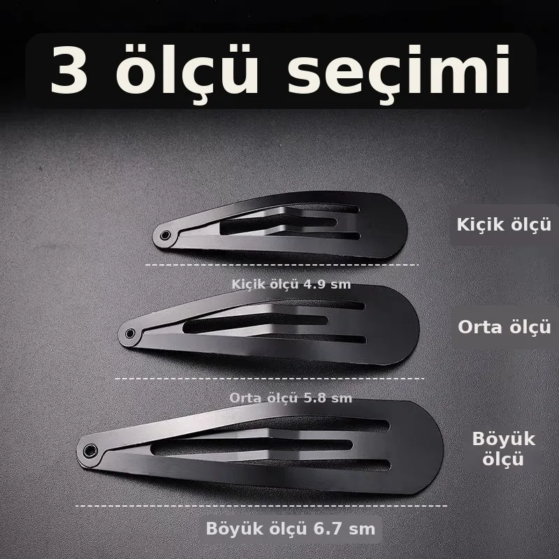 Saç sancağı qara, damla formalı yan klips
