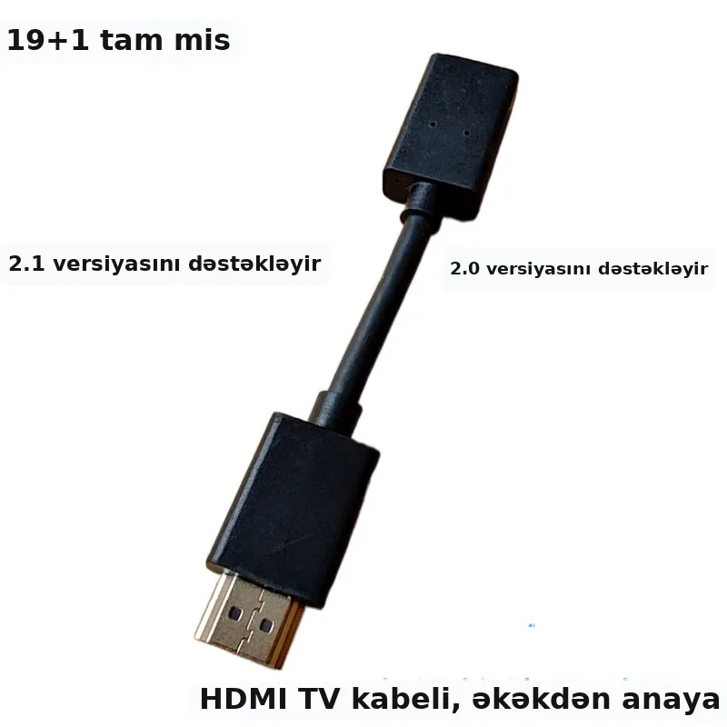 HDMI kabel, 2.0/2.1 versiya, uzadıcı adapter
