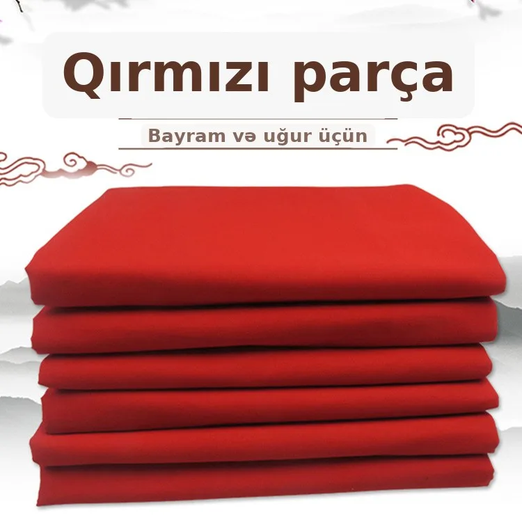 Qırmızı polyester ipək parça, bayram dekoru üçün