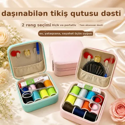 Portativ tikiş dəsti qutusu